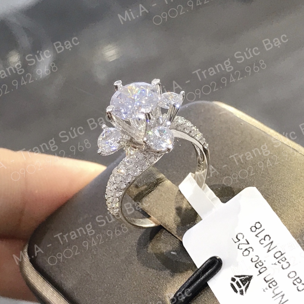 Nhẫn nữ bạc Ý S925 MiASJ nạm đá Cz cao cấp N318
