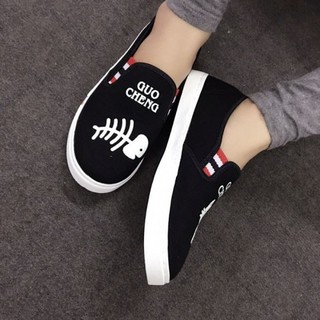 FREESHIP - Giày lười slip on mèo cá thời trang