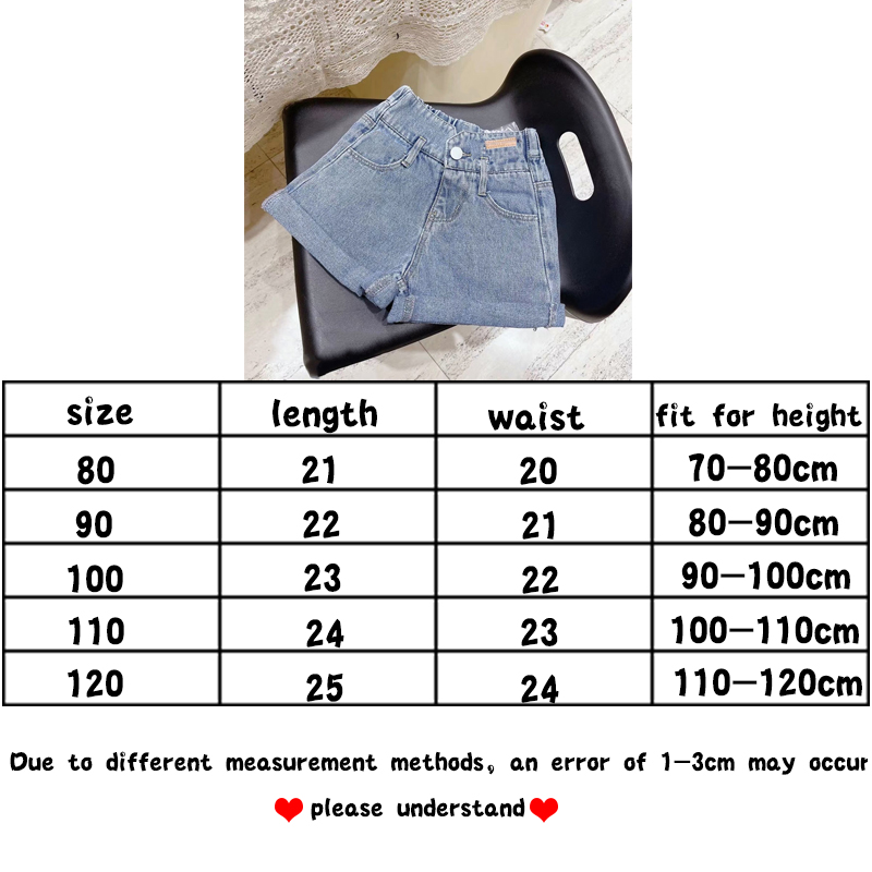 Quần short denim bé gái thời trang mùa hè phong cách Hàn Quốc