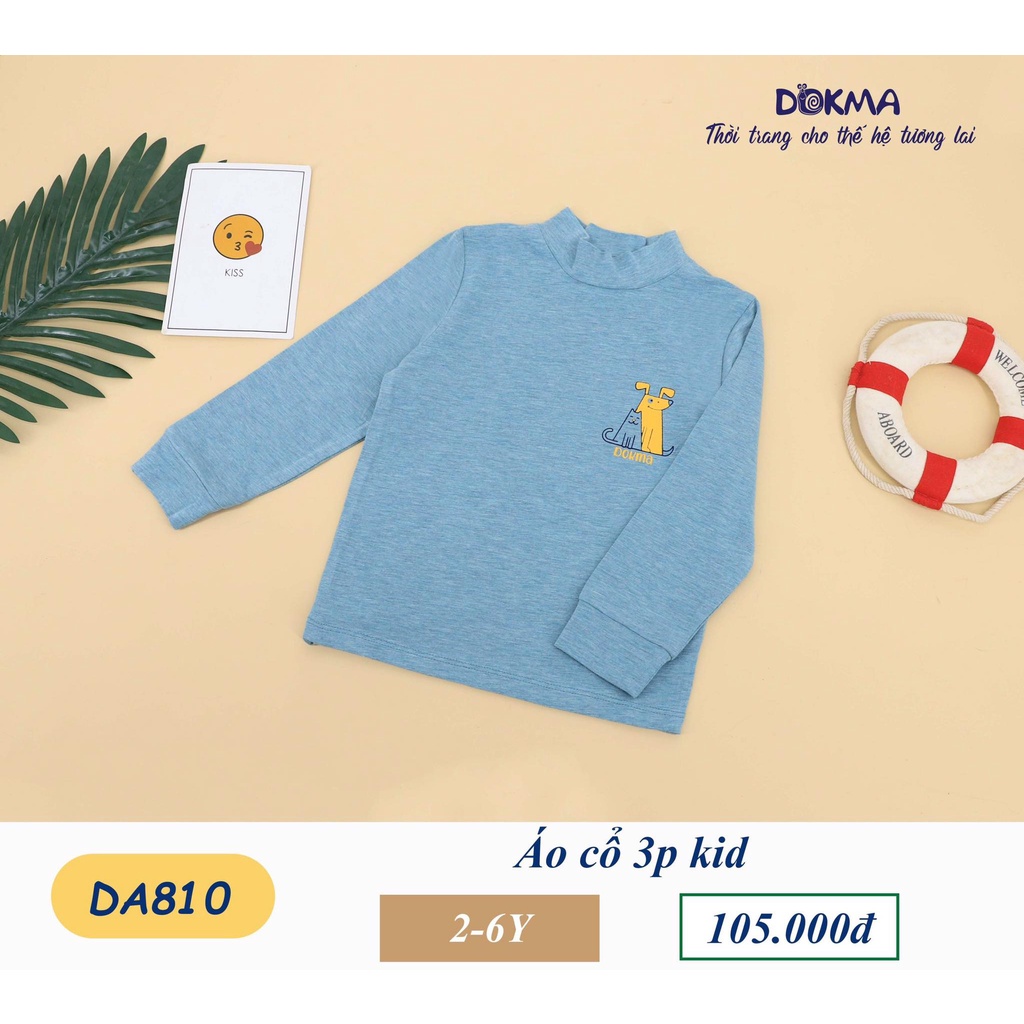 (2-6Y) Áo cổ 3p / áo cổ lọ dài tay vải mỏng - DOKMA