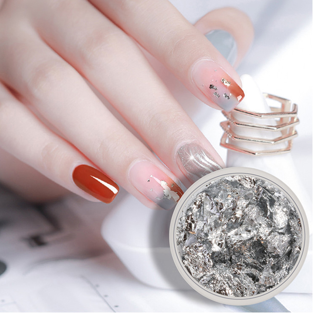 Lá kim loại sequin trang trí móng tay thủ công