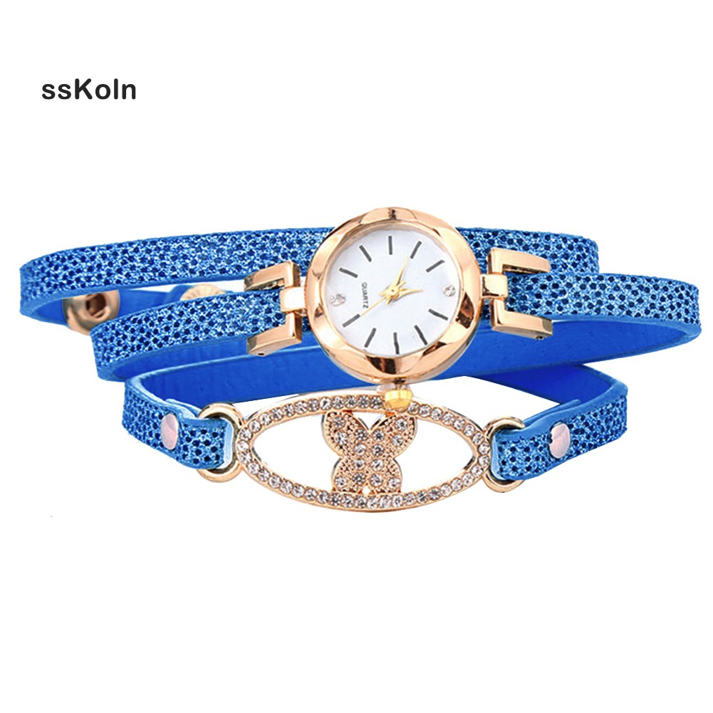 Đồng hồ đeo tay dạng vòng tay đính đá thời trang cho nữ