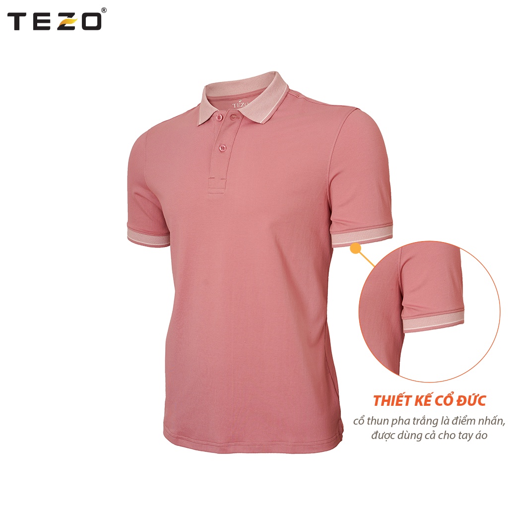 Áo polo nam trơn TEZO  thun nam ngắn tay cổ đức mạnh mẽ lịch lãm 2107ADCT17