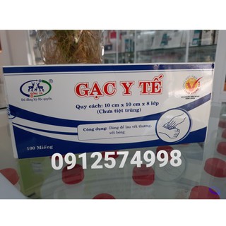 gạc y tế 10x10x8 lớp Đông Pha đắp mặt nạ (100 miếng/hộp)