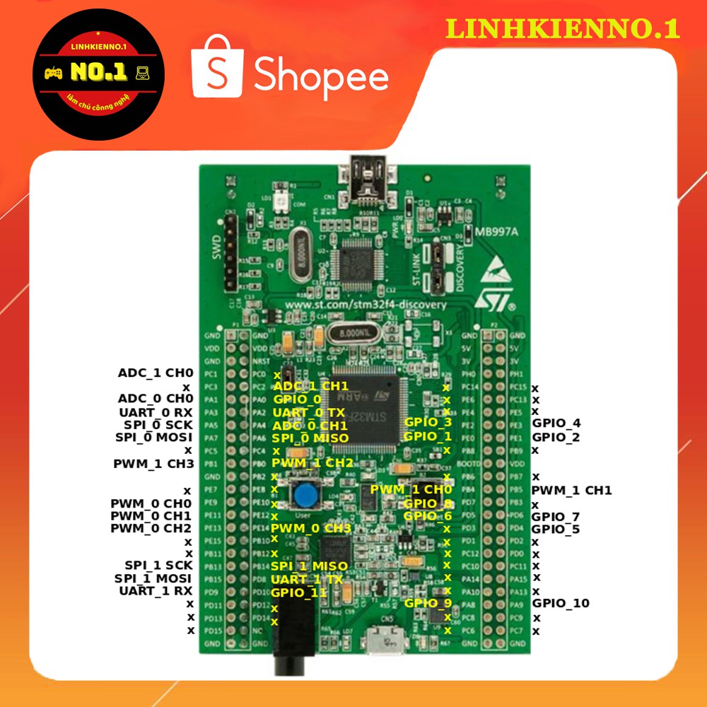 Kit Phát Triển ARM STM32F407 - Discovery Bảo Hành 2 Tháng