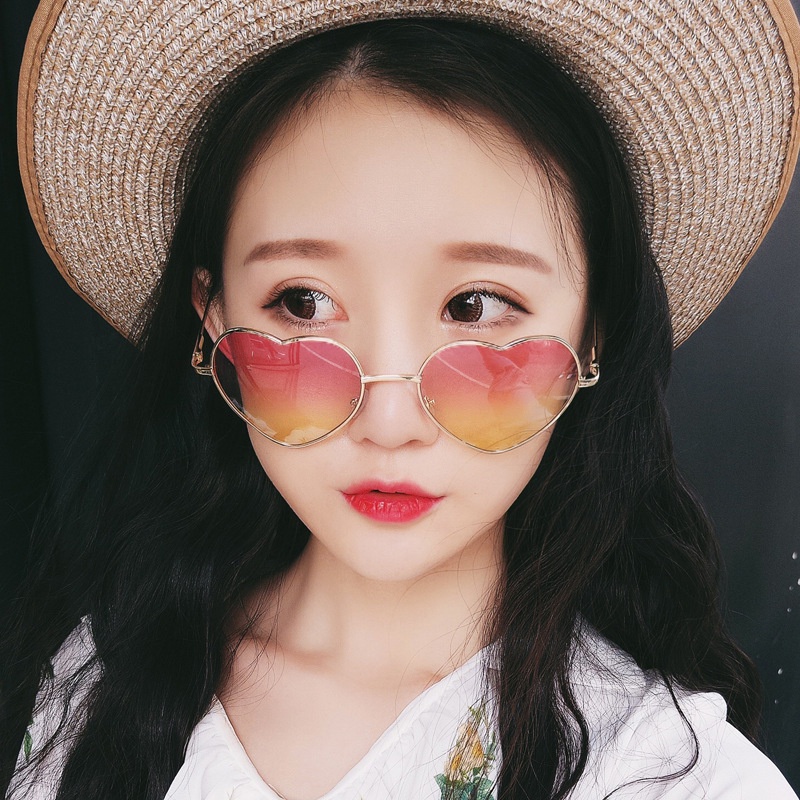 Kính trái tim Gọng kim loại viền mỏng Màu sắc đáng yêu D144