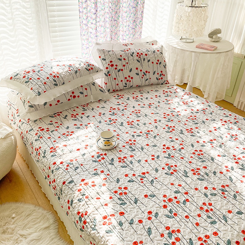 Bộ Chăn Ga Và Vỏ Gối Phối Ren Phong Cách Công Chúa Cho Giường Queen / king size