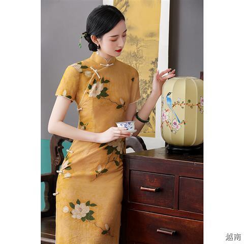 ▨۞▨Phiên bản cải tiến của sườn xám cổ Thượng Hải, Cộng hòa Trung Hoa mùa hè cô gái trẻ phong cách Pháp điển áo