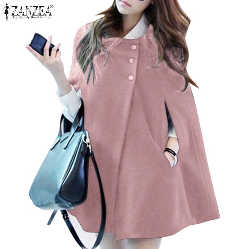 Áo choàng Poncho Zanzea không tay cổ chữ O màu trơn dáng rộng thời trang vintage cho nữ | BigBuy360 - bigbuy360.vn