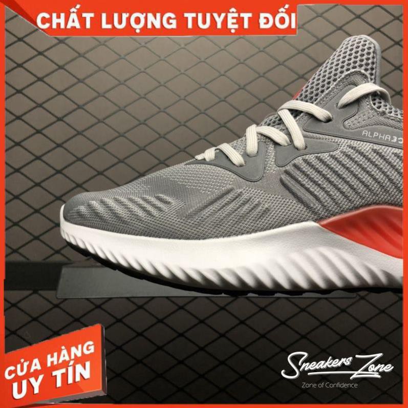 (FREE SHIP + HỘP + QUÀ) Giày thể thao sneaker nam nữ ALPHABOUNCE Beyond 2018 Grey White Red Xám đế trắng đỏ