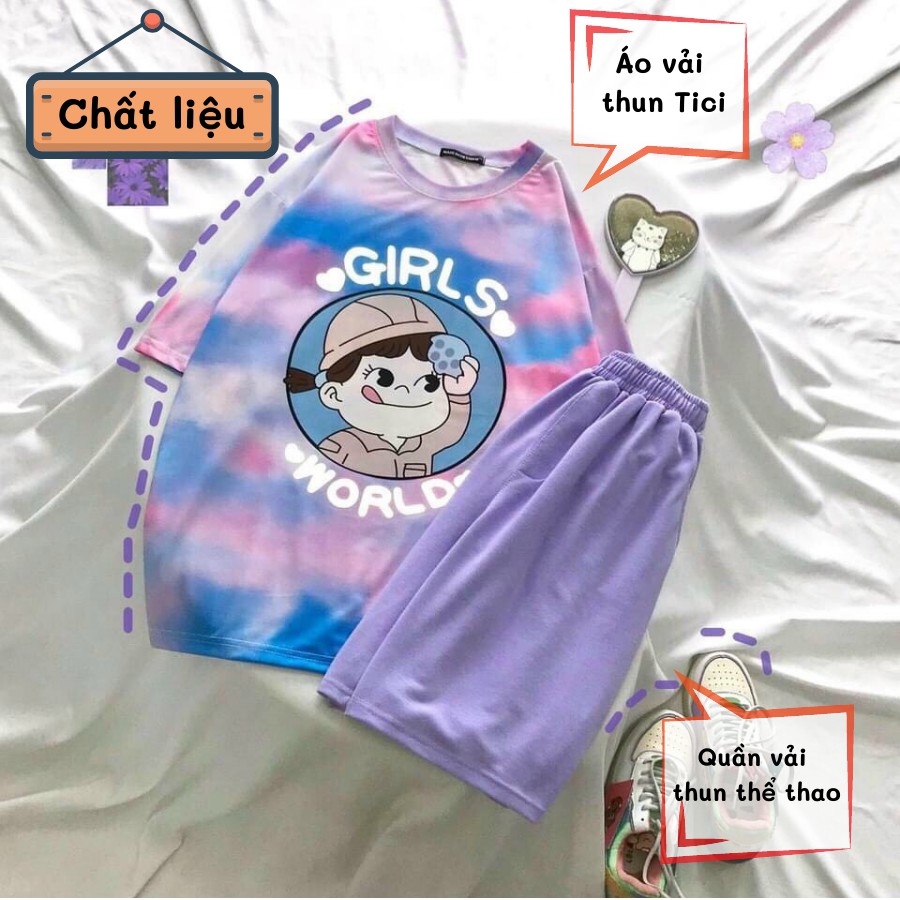 Đồ bộ hoạt hình ❤️ Bộ mặc nhà form rộng Unisex ÁO LOANG Freesize dành cho nam nữ Molly