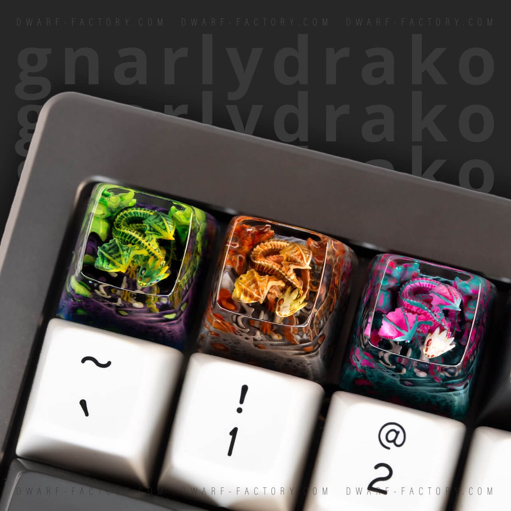 Keycap Artisan bàn phím cơ Dwarf Factory Gnarly Drakon  - Hàng chính hãng