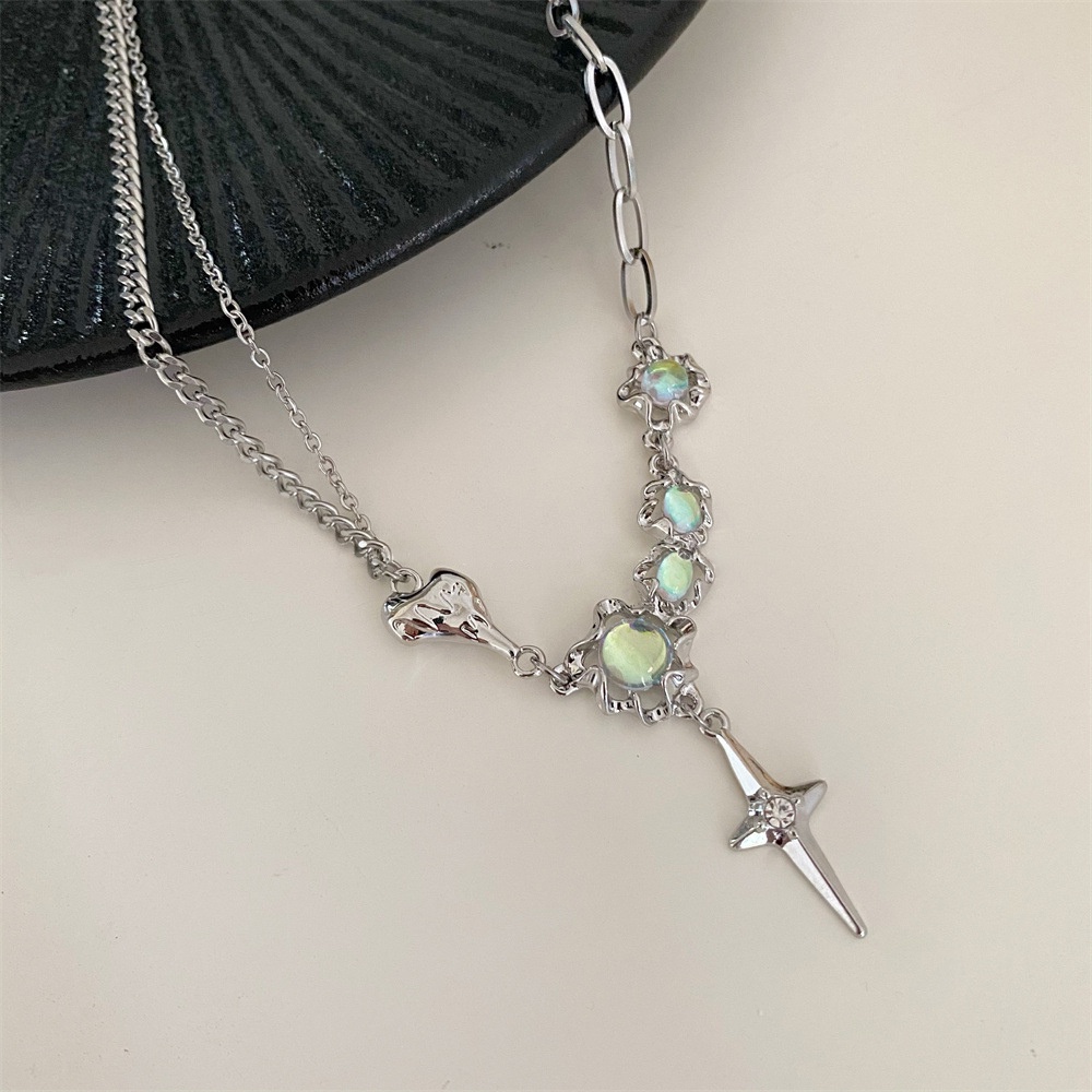 Vòng cổ Bằng Thép Titan Hình Mắt Mèo Nhiều Màu Sắc Phong Cách Hàn Quốc Cho Nữ