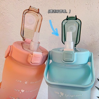 【Big discounts】Cute 2L Water Bottle With Water Timer Indicator【COD】