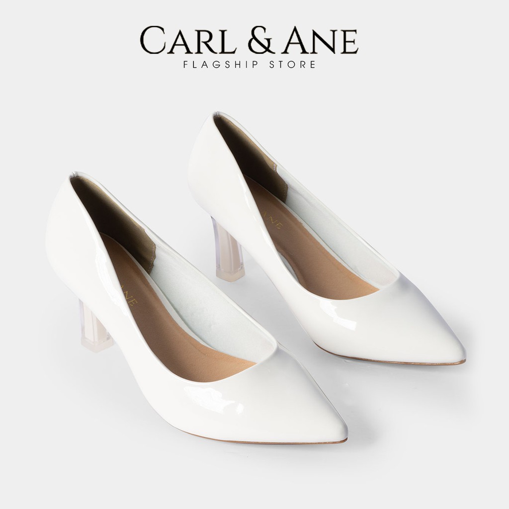 Carl & Ane - Giày cao gót thời trang mũi nhọn kiểu dáng cơ bản cao 7cm màu trắng _ EP006 | BigBuy360 - bigbuy360.vn