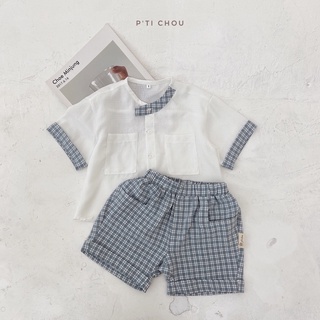 Quần short caro đũi P'ti chou
