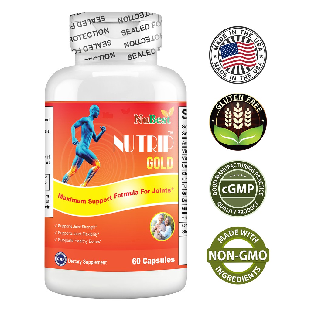 [Combo 2 tặng 1] Thực Phẩm Bảo Vệ Sức Khoẻ Hỗ Trợ Xương Khớp Mỹ NuTrip Gold 60 Viên/ Hộp tặng TPBVSK NuBest Plus Hộp 60 | BigBuy360 - bigbuy360.vn