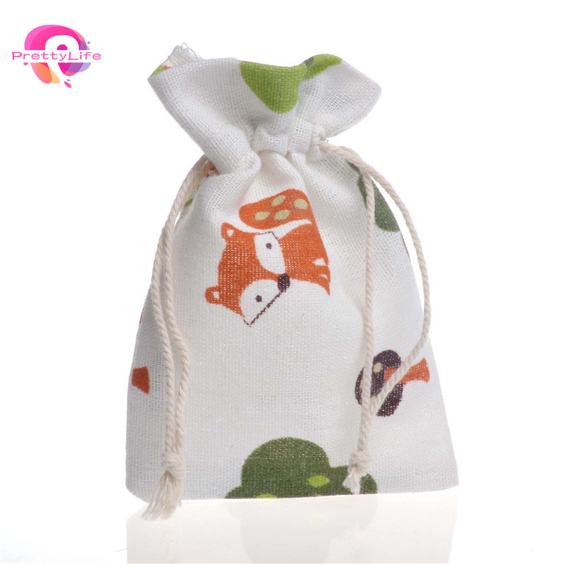 Túi Đựng Trang Sức Bằng Cotton Lanh In Họa Tiết Hoạt Hình Dễ Thương