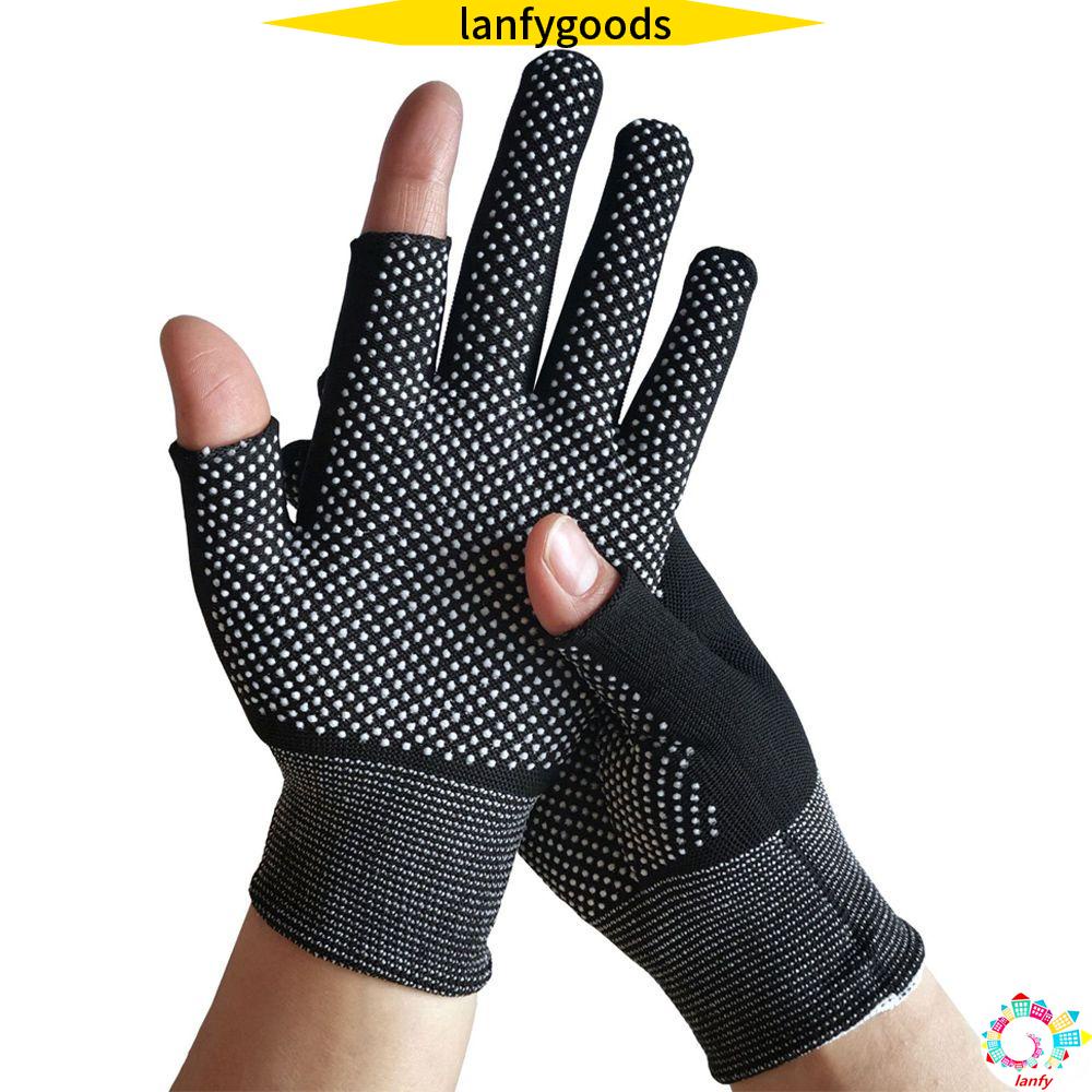 Găng tay hở ngón chống nắng chống trượt co giãn nhiều màu sắc dành cho nam nữ khi đi xe đạp/ câu cá