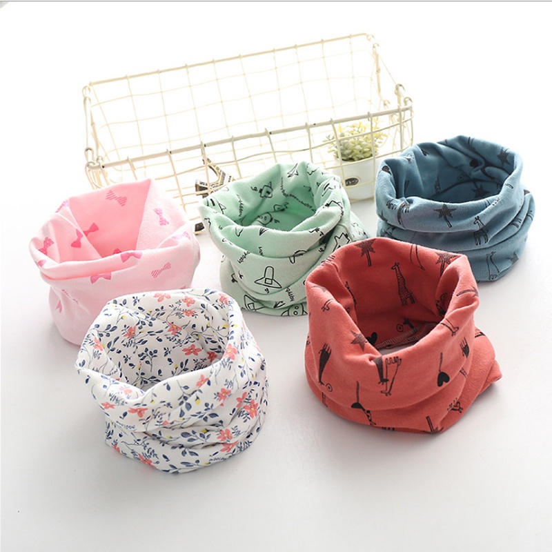 Khăn Choàng Cổ Cotton Họa Tiết Hoạt Hình Xinh Xắn Dành Cho Bé