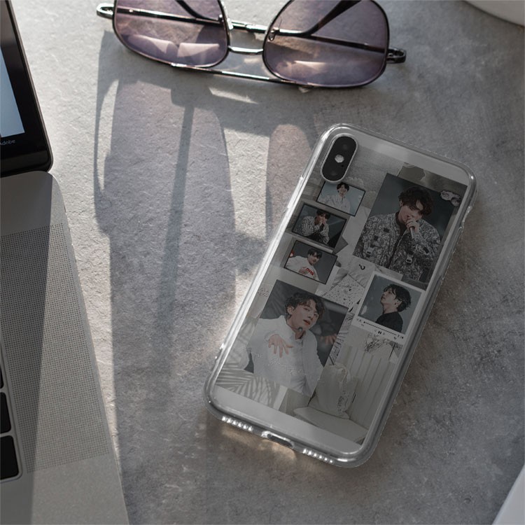 Ốp Lưng TINTIN jeon jungkook white aesthetic collage art cho iphone 5 - iphone 12 BTSPOD20210034