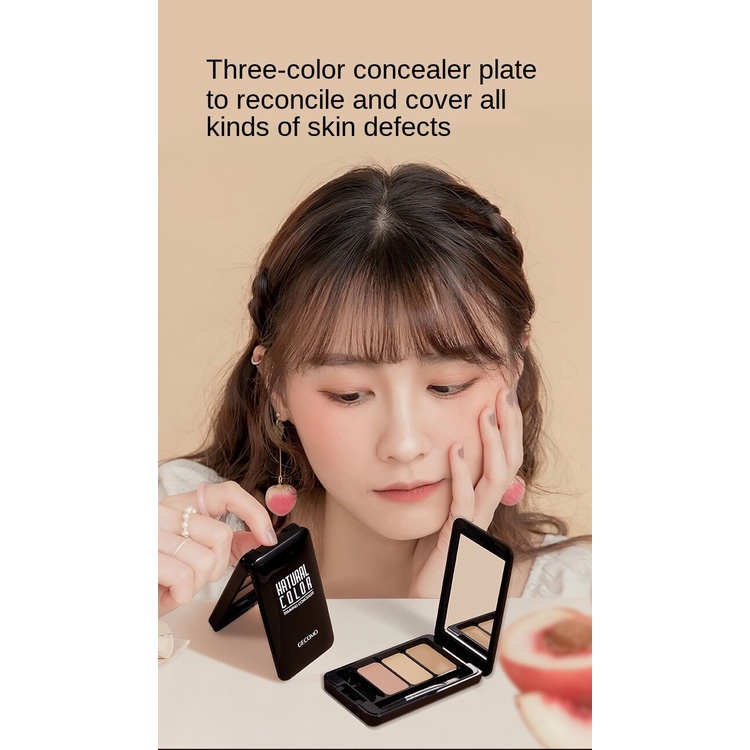 Kem che khuyết điểm GECOMO 3 màu sắc trang điểm tự nhiên che vết mụn làm sáng da
