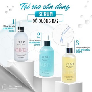 Bellmona Clair Deep Whitening Source 100ml - Tinh chất dưỡng ẩm, dưỡng sáng, hỗ trợ da đều màu