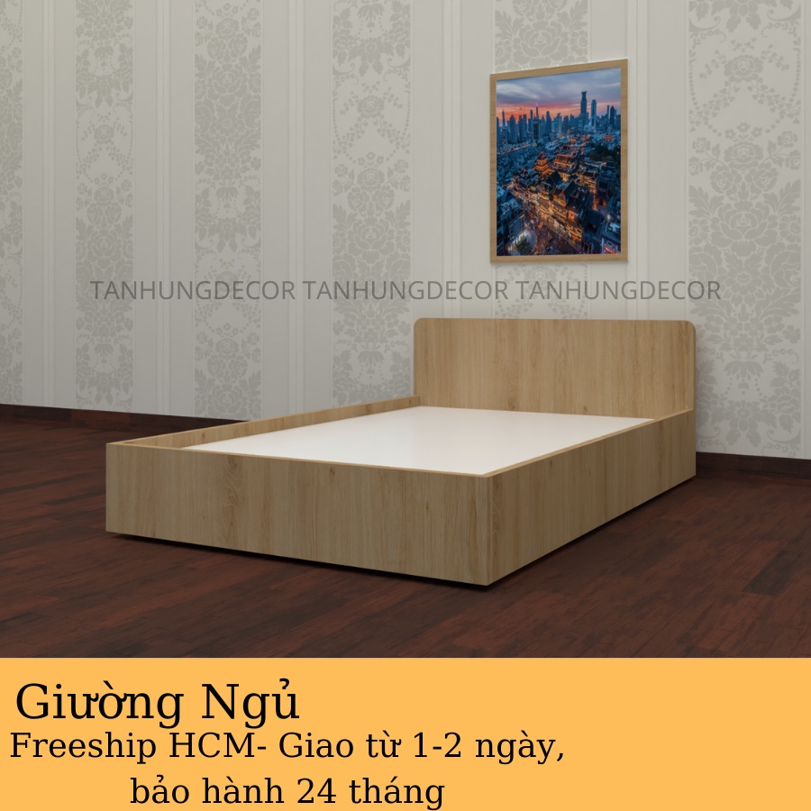 GIƯỜNG NGỦ GỖ MDF NHƯ HÌNH MẪU, CAM KẾT CHẮC CHẮN