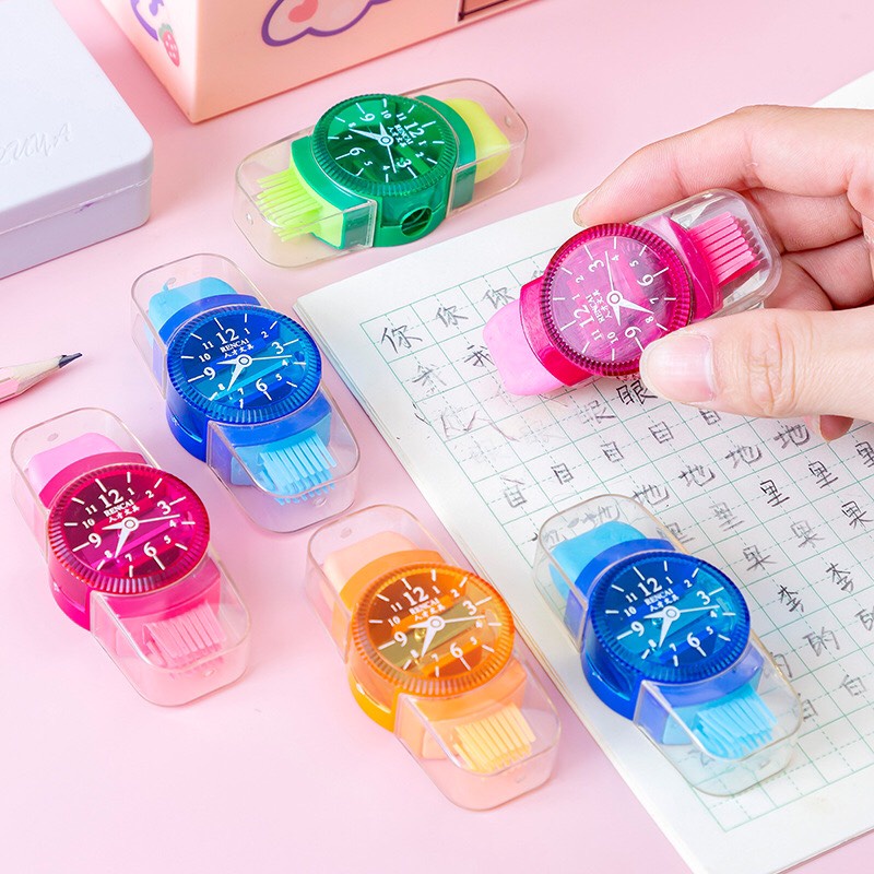 Gọt Bút Chì VPPT&T Hình Đồng Hồ Kèm Tẩy Và Chổi DH0191