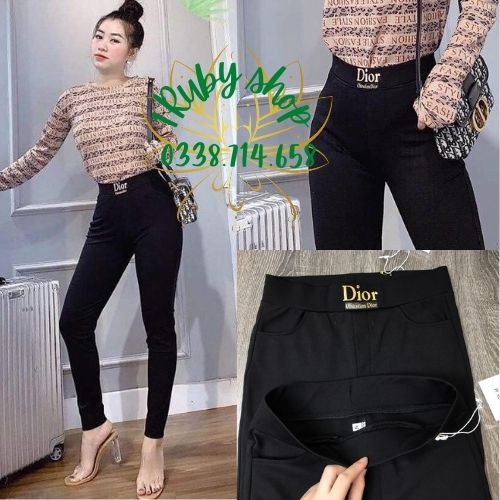 Quần Tregging Nữ Diorrs & LVs 🍀FRRESHIP🍀Quần Legging Tregging Chất Umi Co Giãn 4 Chiều Lưng Cao