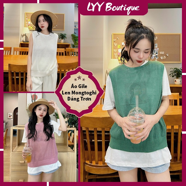 Áo gile trơn LEN MONGTOGHI dáng lửng Ulzzang 4 màu mix đồ đẹp xuất sắc LYY BOUTIQUE