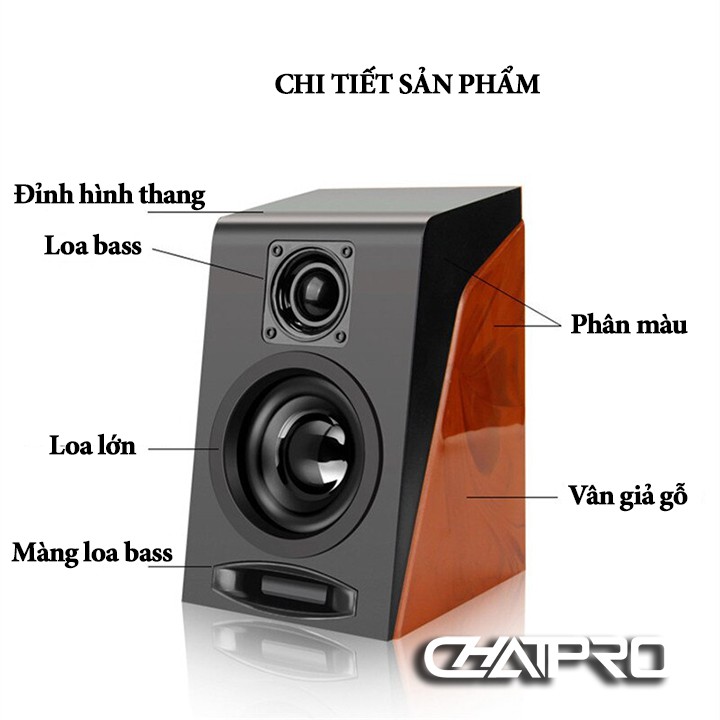 Loa vi tính 2.0 giả gỗ S950 – âm thanh hifi, công suất 6W | BigBuy360 - bigbuy360.vn