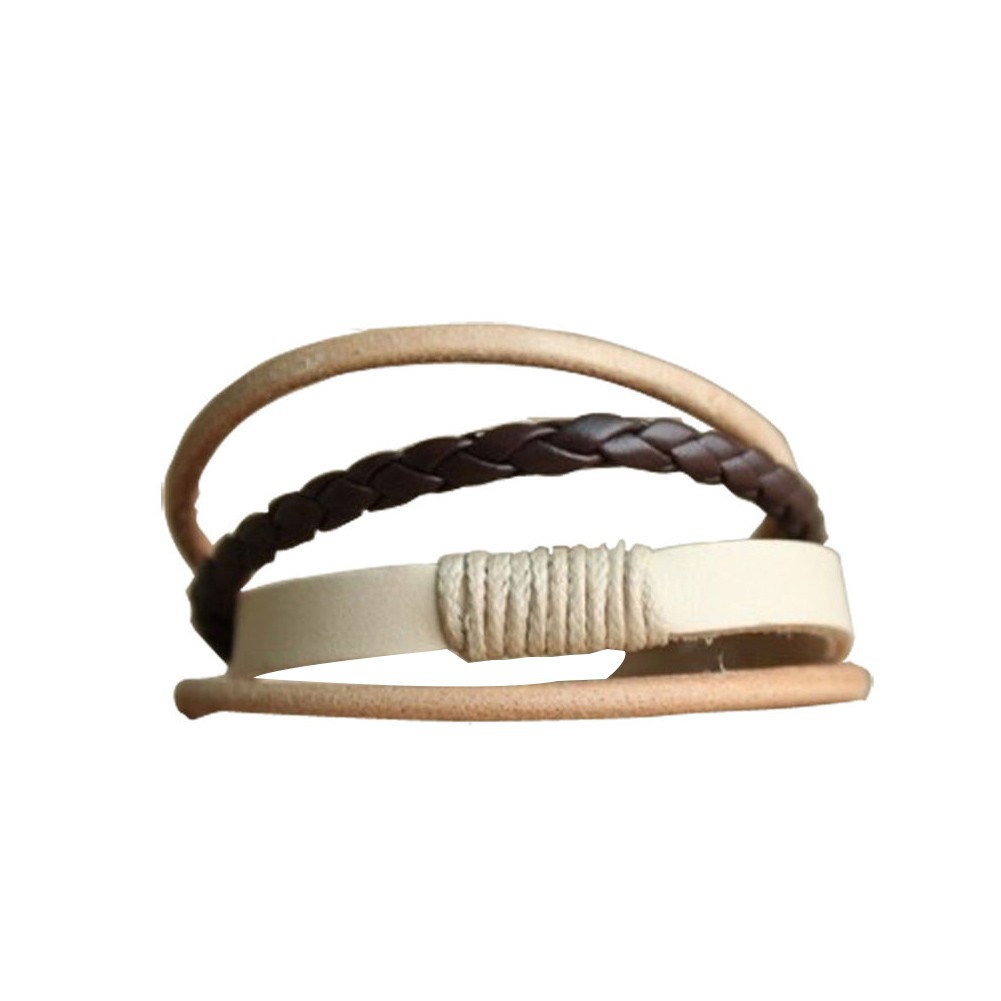 Vòng Tay Giả Da Nhiều Lớp Thời Trang Vintage Cho Nam