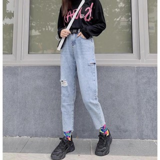 Quần JEAN rách gối cho nữ Unisex