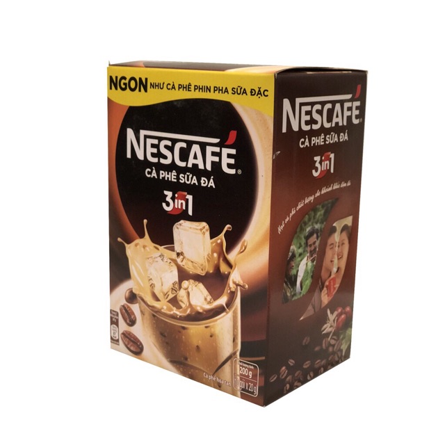 Nescafe Cà Phê Sữa Đá Combo 3 hộp x 10 gói x 20g ( mẫu mới)