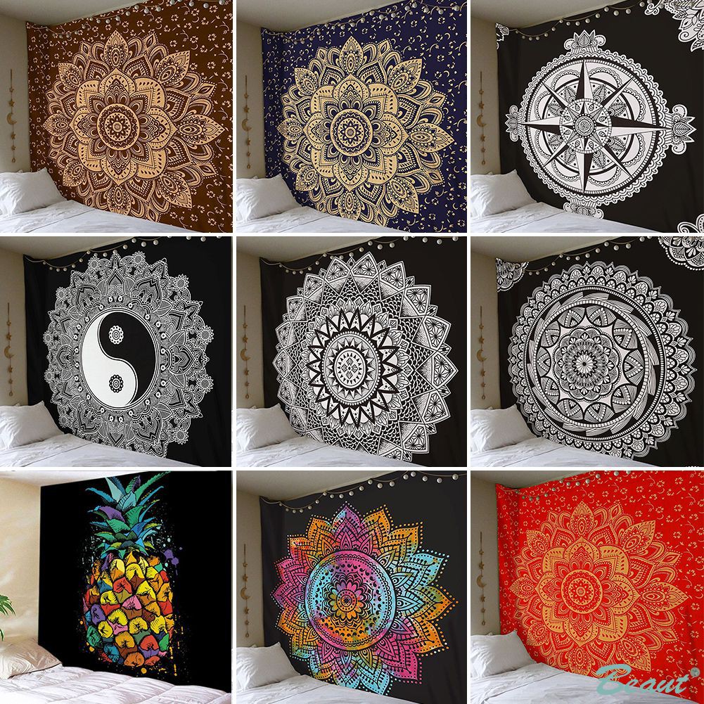 MANDALA Thảm Treo Tường Trang Trí Kích Thước 200x150cm Phong Cách Ấn Độ