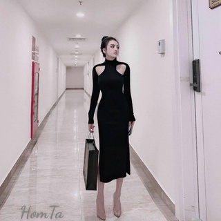 Đầm Body Khoét Cổ Lọ