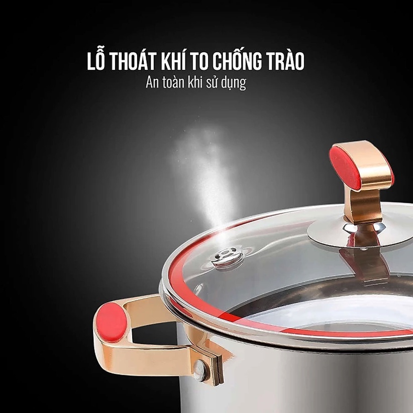 Bộ Nồi Inox 304 Elmich Đáy Từ Đúc Liền Nguyên Khối Trimax Red Velvet EL-2108MN - Hàng Chính Hãng