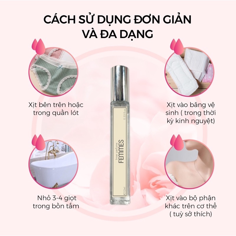 Nước hoa vùng kín Inner Perfume FEMMES 10ml mùi thơm quyến rũ sexy