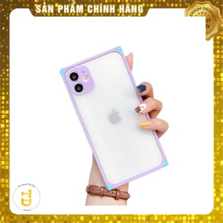 Ốp vuông nhám Iphone viền màu