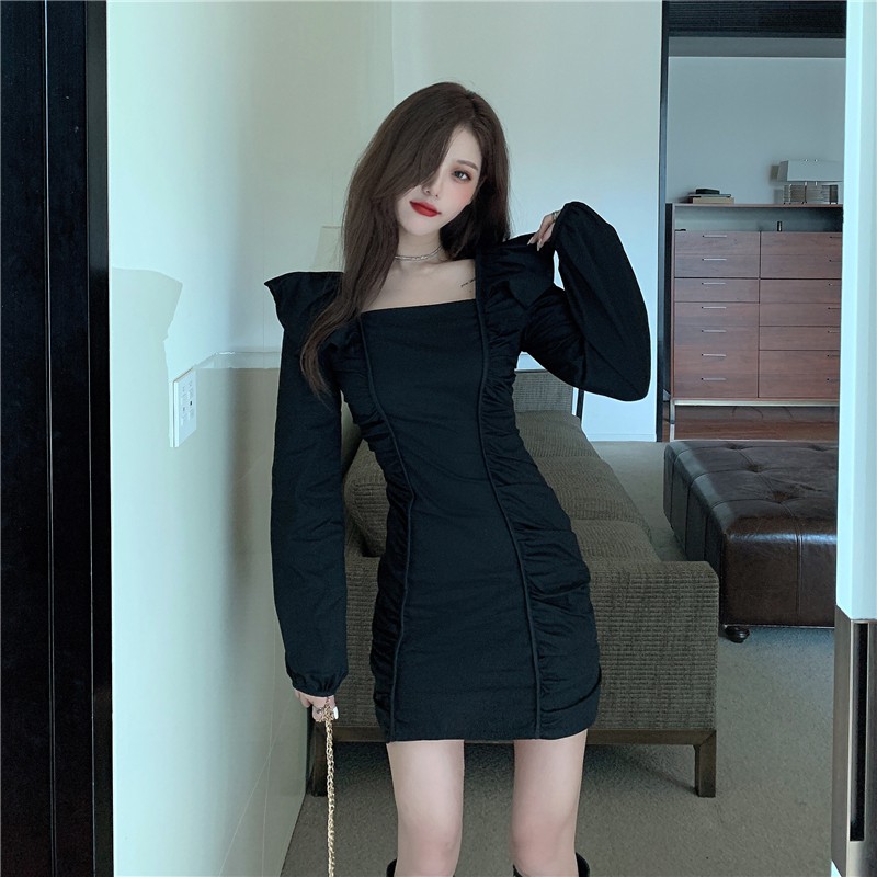 ( SẴN MẪU 2M ) Đầm dress nữ dự tiệc màu đen ulzzang AK1108 | BigBuy360 - bigbuy360.vn