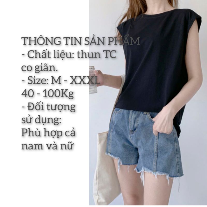 40-105kg áo 3 lỗ/tanktop/sát nách nam nữ thời trang Sói Store bigsize unisex