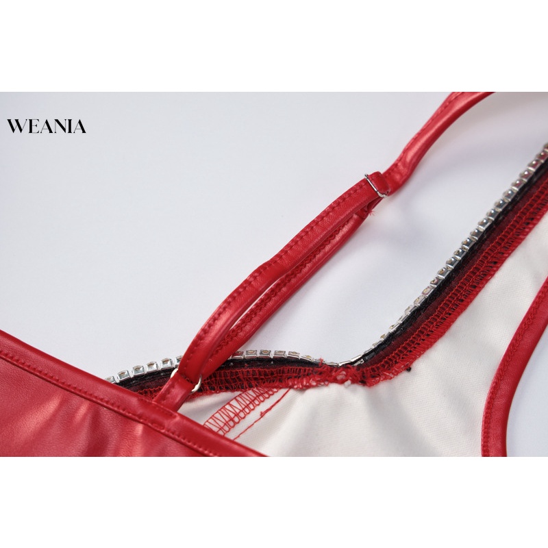 Áo Tank Top Cổ Chữ V Chất Liệu Da PU D0323