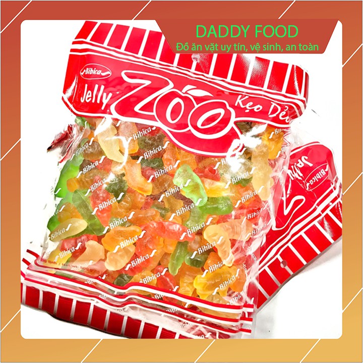 Kẹo dẻo jelly zoo bibica túi 500g chứa 100 viên kẹo dẻo thơm cực kì hấp dẫn