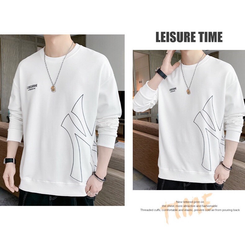 💝 Áo thun nam tay dài cổ tròn đẹp hàn quốc sweater khoác thu đông cao cấp giá rẻ An Hi 💙 WHITE LUDESHIBHE  💚