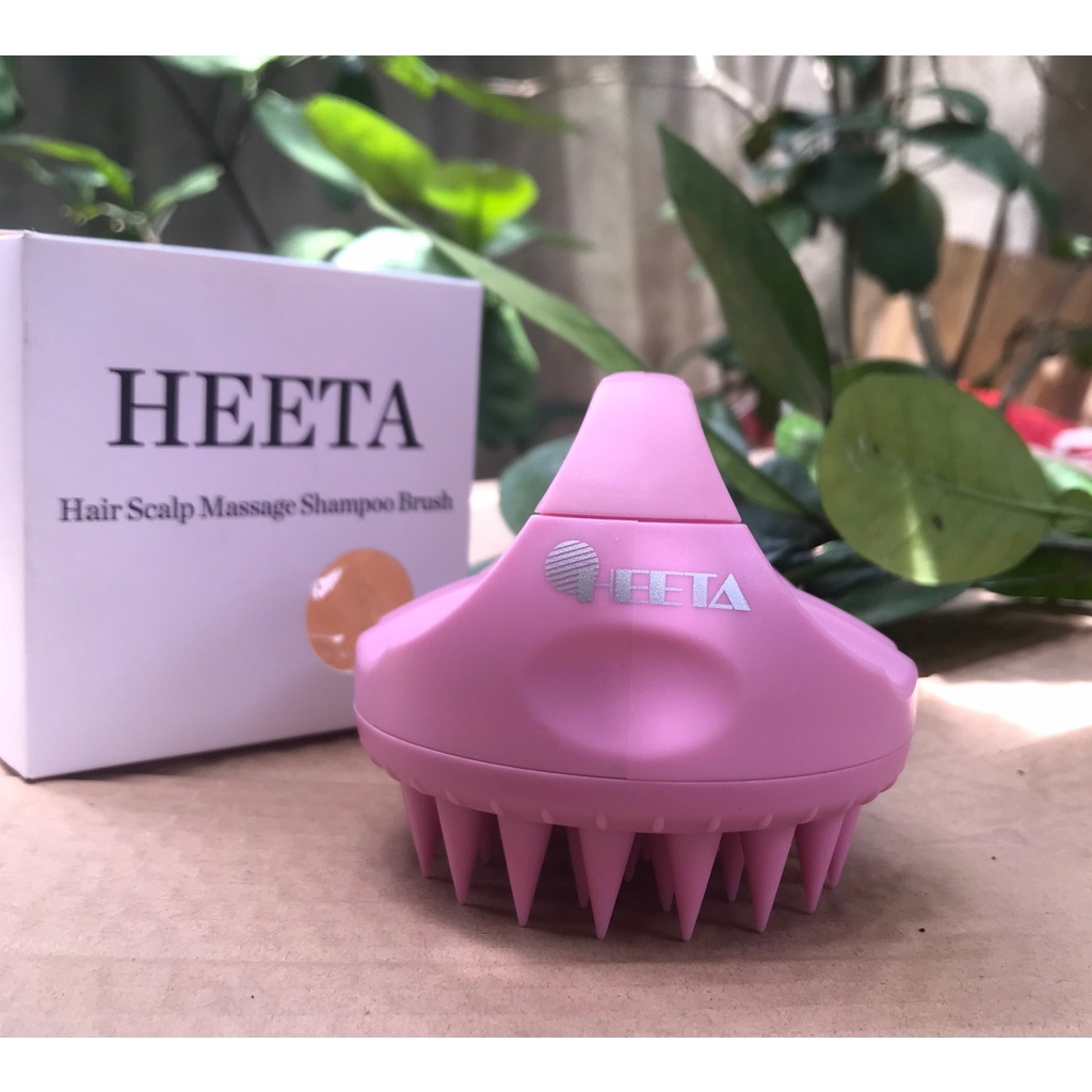 Lược gội đầu massage Heeta Hair Scalp Brush - Lượt gội Pebble silicone dụng cụ cọ mát xa gỡ rối , giảm gàu