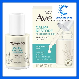 Serum dưỡng ẩm, phục hồi cho da nhạy cảm Aveeno Calm + Restore Triple Oat Hydrating Face Serum 30ml (mẫu mới)