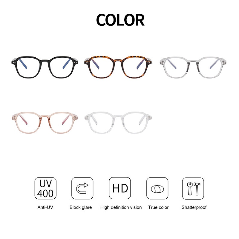 (KIQI-FASHION) COD Mắt Kính Gọng Nhỏ Chống Ánh Sáng Xanh Thời Trang Cổ Điển Mới Cho Nam Và Nữ