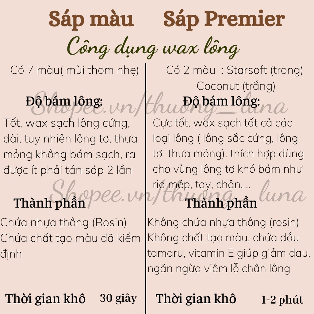 Sáp wax lông nóng hạt đậu hard wax bean , sáp wax lông dừa cao cấp bám dính lông tốt 100g