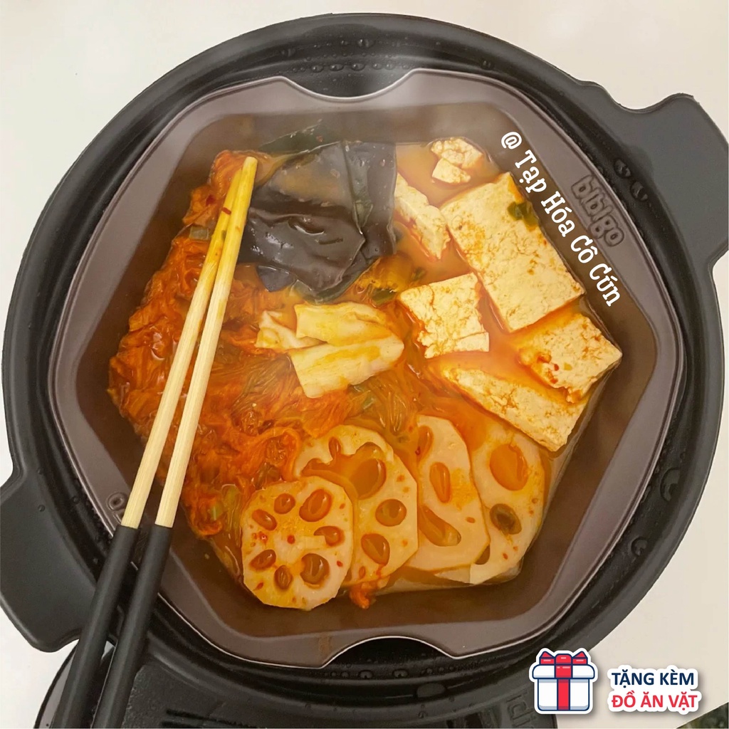 Lẩu tự sôi Hàn Quốc Bibigo đủ 3 vị siêu ngon - Tặng kèm đồ ăn vặt Cô Cún | BigBuy360 - bigbuy360.vn